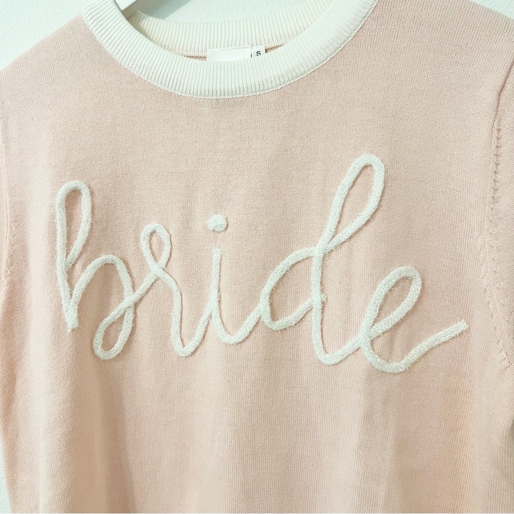 Queen of Sparkles Bride Script Pink Sweater Size Small S - Picture 3 of 6